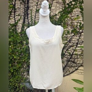 Jane Justin ivory off white silk sleeveless top blouse